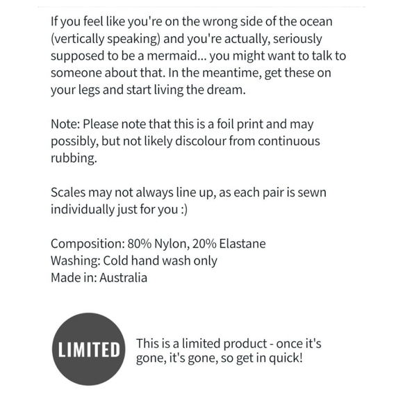 BlackMilk Shimmery Green Mermaid Leggings XS Limited Edition - Picture 5 of 6